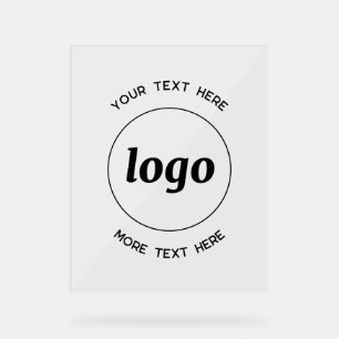 Panneau En Acrylique Simple Logo Texte promotionnel Business