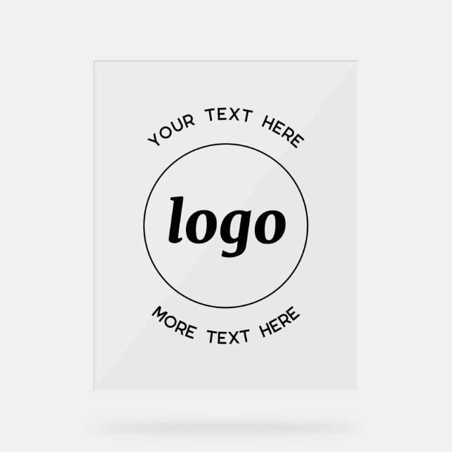 Panneau En Acrylique Simple Logo Texte promotionnel Business (Recto)
