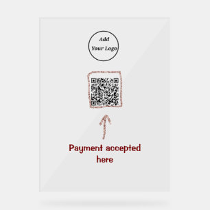 Panneau En Acrylique Simple minimum q r code ajouter logo code d'analys