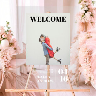 Panneau En Acrylique Simple moderne bold script photo mariage accueil