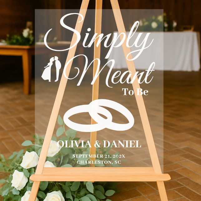 Panneau En Acrylique Simplement Destiné à Être Bienvenue de Mariage (Créateur téléchargé)