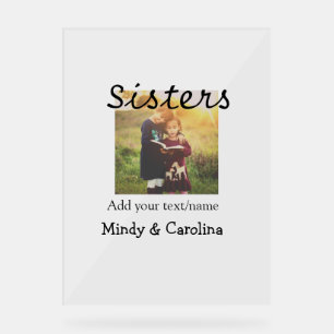 Panneau En Acrylique Sisters besties BFF ajouter nom de la photo nom fa