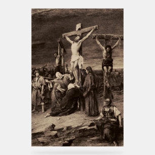 Panneau En Acrylique site du Golgotha et Jésus par Munkacsy