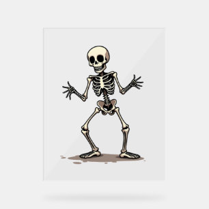 Panneau En Acrylique Skeleton Doing Dab - Drôle Halloween Dance Shi