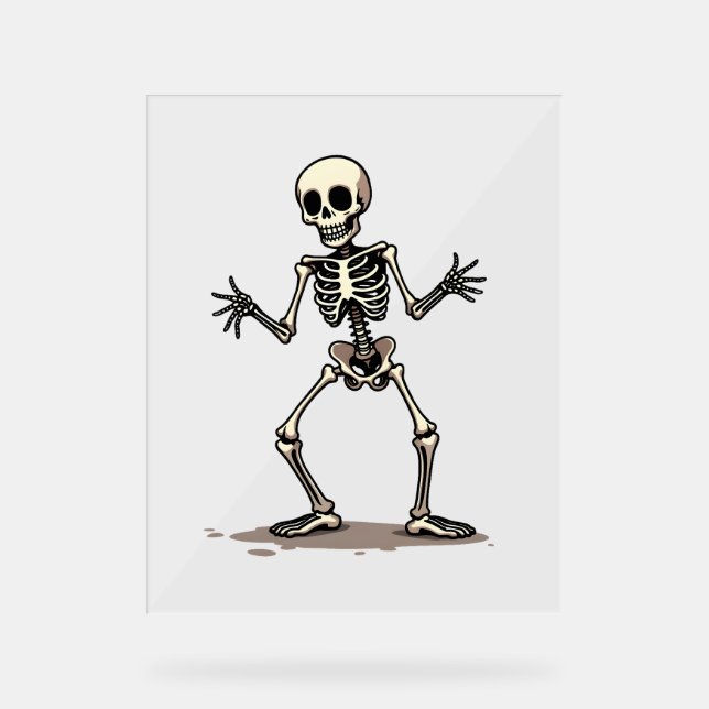 Panneau En Acrylique Skeleton Doing Dab - Drôle Halloween Dance Shi (Recto)
