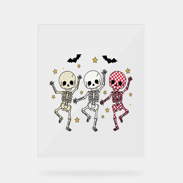Panneau En Acrylique Skeletons de danse d'Halloween (Recto)