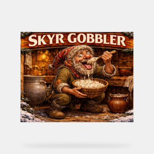 Panneau En Acrylique Skyr Gobbler lutin de Noël islandais