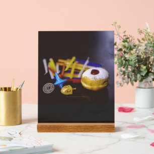 Panneau En Acrylique SlipperyJoe Hanukkah nature morte symbolique fête