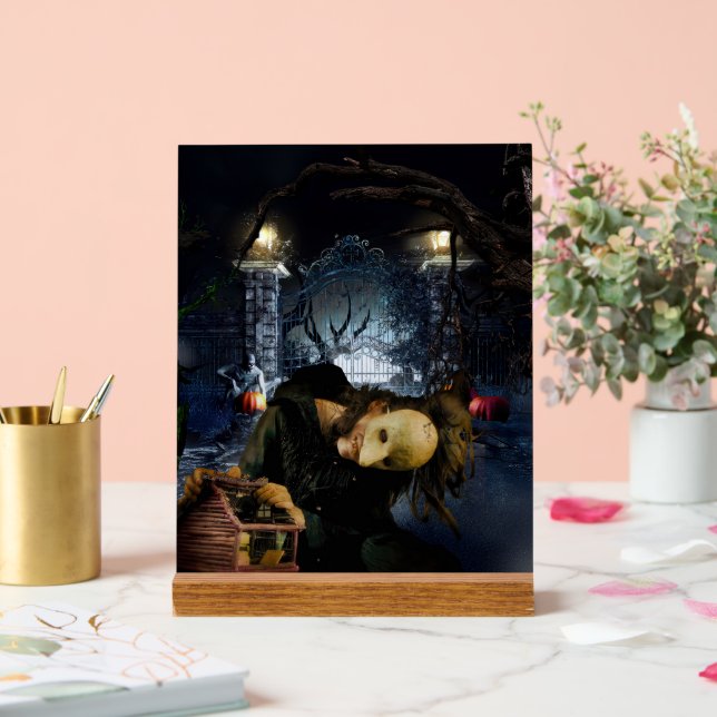 Panneau En Acrylique SlipperyJoe's éffrayant Halloween bois effrayants  (Mariage)