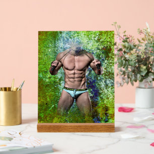 Panneau En Acrylique SlipperyJoe's homme adulte très musclé torse nu 