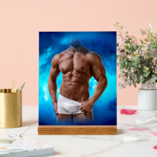 Panneau En Acrylique SlipperyJoe's homme musclé barbu torse nu sixpaque