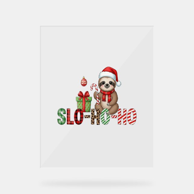 Panneau En Acrylique Slo Ho Ho Xmas Sloth (Recto)