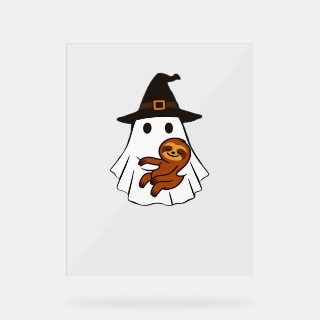 Panneau En Acrylique Sloth Halloween Ghost Witch Casquettes Amoureux de (Recto)