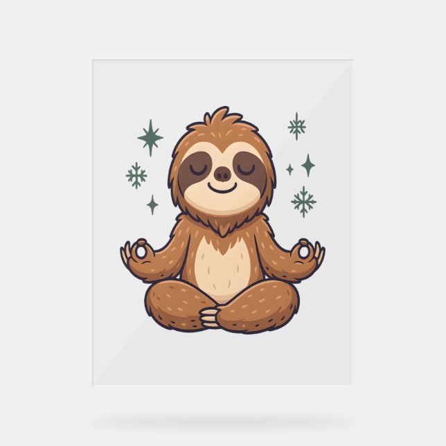 Panneau En Acrylique Sloth Yoga Sloth (Recto)