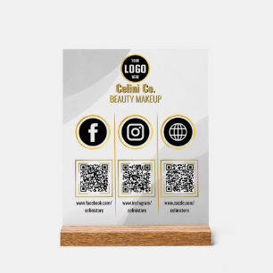 Panneau En Acrylique Social Media Code QR - Signal acrylique - Plate-fo