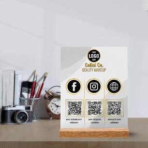 Panneau En Acrylique Social Media Code QR signature acrylique - Beauté 