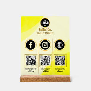 Panneau En Acrylique Social Media Code QR signature acrylique - Beauté 