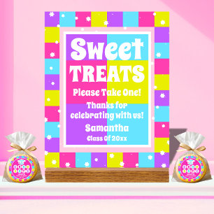 Panneau En Acrylique Soins doux Retro Neon Graduation Party