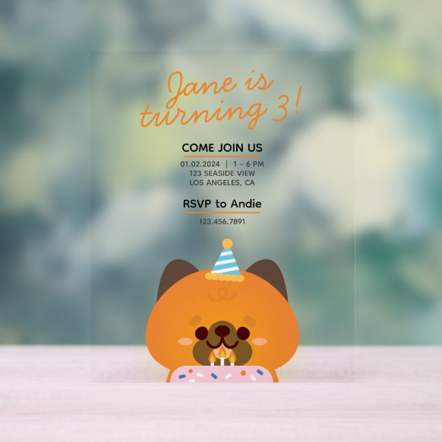 Panneau En Acrylique Soirée d'anniversaire très simple (Neutre)