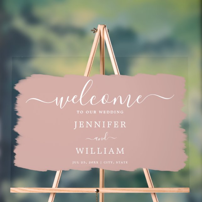 Panneau En Acrylique Soirée de mariage élégant Paint Blush (Neutre)