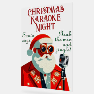 Panneau En Acrylique Soirée karaoké de Noël personnalisée