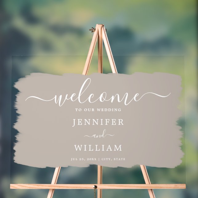 Panneau En Acrylique Soirée Mariage élégant Paint Beige (Neutre)