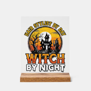 Panneau En Acrylique Sorcière Coiffeuse De Nuit Vintage Halloween Desi