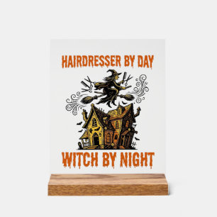 Panneau En Acrylique Sorcière Coiffeuse Halloween Vintage Chemise de Sa