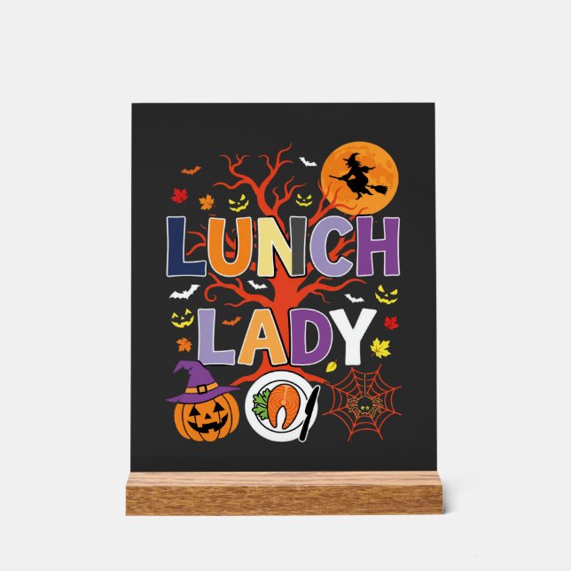 Panneau En Acrylique Sorcière de cuisine de dame de déjeuner d'Hallowee (Recto)