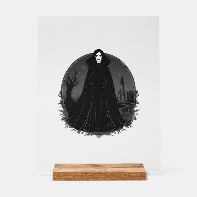 Panneau En Acrylique Sorcière gothique Salem à minuit (Recto)