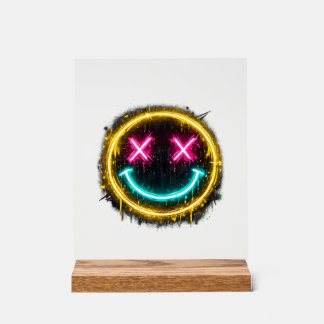 Panneau En Acrylique Sourire Néon