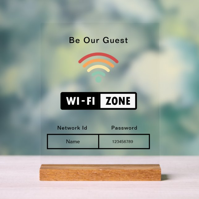 Panneau En Acrylique Soyez notre Mariage invité WIFI Information Mot de (Neutre)