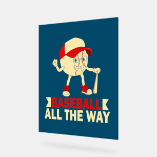 Panneau En Acrylique Sports de baseball rétro cool