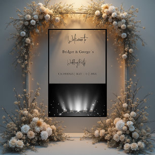 Panneau En Acrylique spotlight de mariage abstrait noir et givré bienve