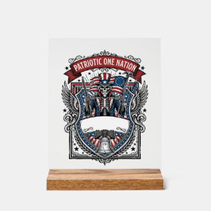 Panneau En Acrylique Squelette oncle Sam patriotique sombre squelette p