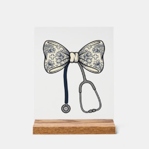 Panneau En Acrylique Stéthoscope à ruban d'infirmière vintage Design de