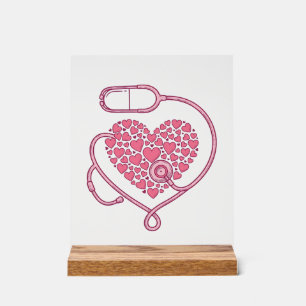 Panneau En Acrylique Stéthoscope Cardiaque Design de Chemise Vectoriel