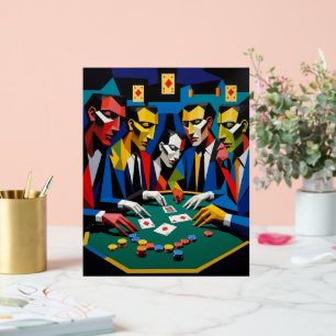 Panneau En Acrylique Stratégie de Poker Art Géométrique Abstrait