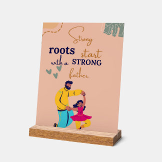 Panneau En Acrylique Strong Roots-Inspirational Fathers Day Quote