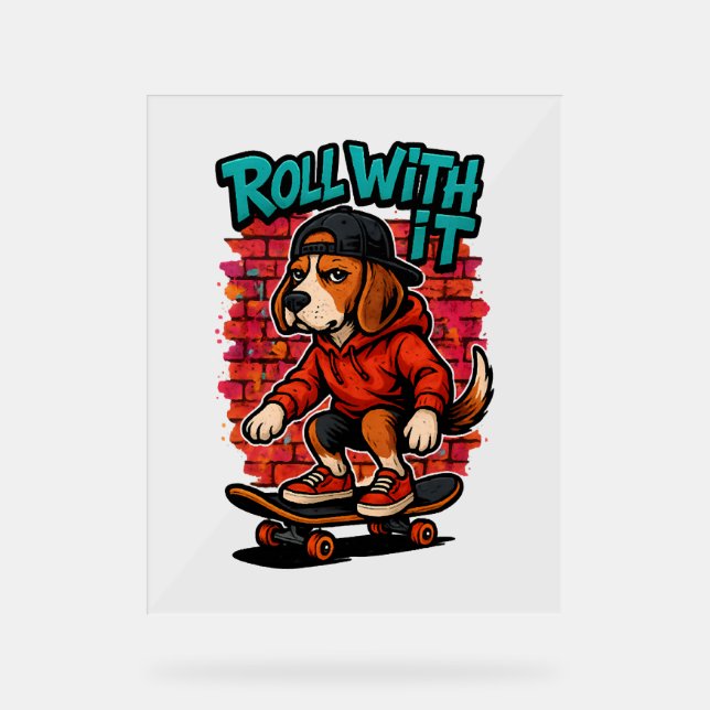 Panneau En Acrylique Style de rue Beagle Skateboard Graffiti Art (Recto)