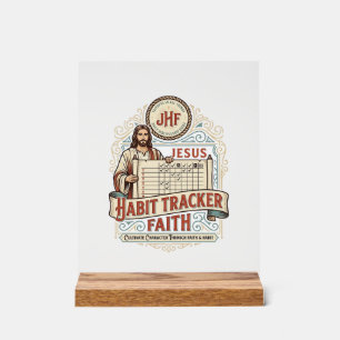 Panneau En Acrylique Suivi d'Habitude Jésus Foi Suivi d'Habitude Jésus 