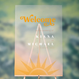 Panneau En Acrylique Sunshine Typography Mariage Welcome Program ID1048