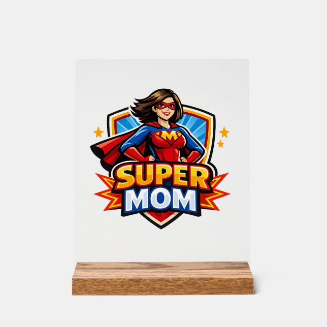 Panneau En Acrylique Super Maman (Recto)