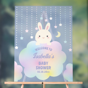 Panneau En Acrylique Sur la Lune Baby shower neutre pour les femmes Bie