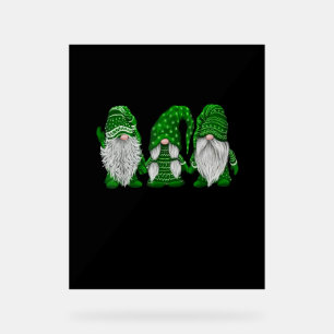 Panneau En Acrylique Sweater Vert Gnome St. Patrick's Day Irlandais Gno