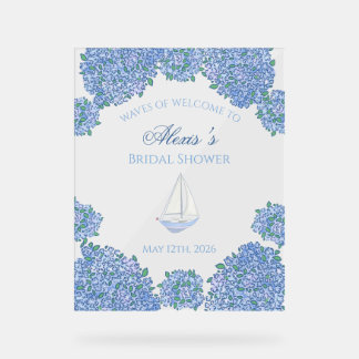 Panneau En Acrylique Sweet Coastal Blue Bridal Shower Welcome Sign