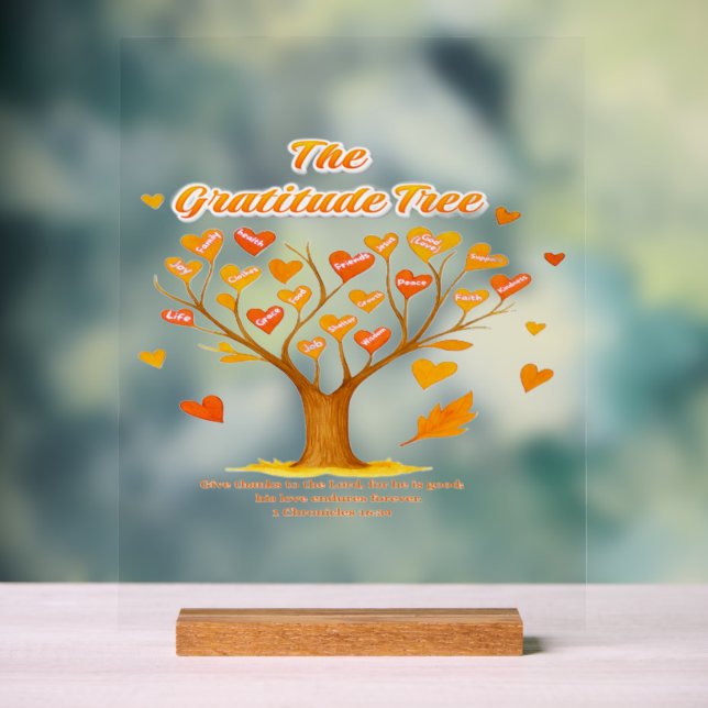 Panneau En Acrylique Symbole acrylique 'Arbre de Gratitude' (Neutre)