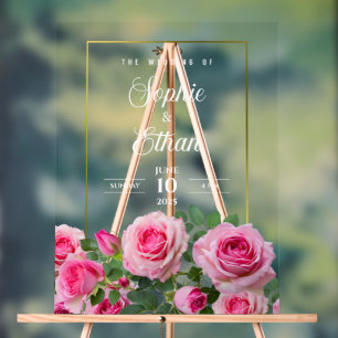 Panneau En Acrylique Symbole acrylique de bienvenue de mariage personna
