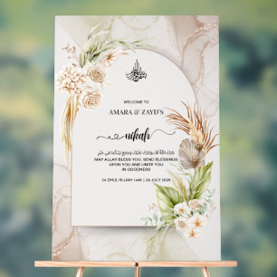 Panneau En Acrylique Symbole Acrylique de bienvenue Nikah personnalisé 