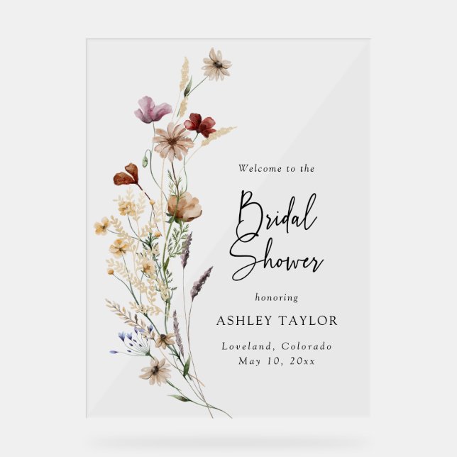 Panneau En Acrylique Symbole acrylique de Fête des mariées Boho (Recto)